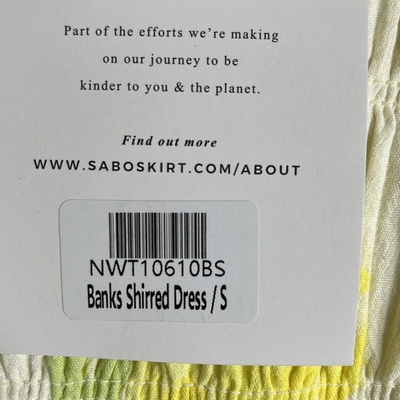 Sabo Banks Shirred Mini Dress Solstice Floral size S Cut Outs Puff Sleev… - Picture 10 of 16